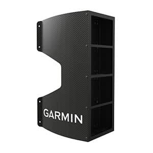 Garmin carbon fiber mast bracket for transducers; four units, black carbon-fiber finish with Garmin branding.
