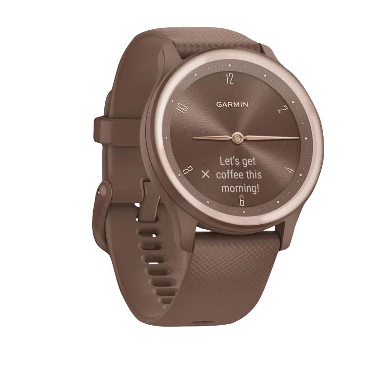 Garmin Vívomove Sport, Cocoa w/ Peach Gold Accents (Garmin Certified Refurbished) by Garmin