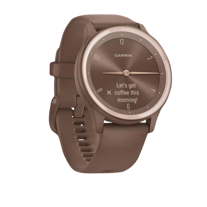 Garmin Vívomove Sport, Cocoa w/ Peach Gold Accents (Garmin Certified Refurbished) by Garmin