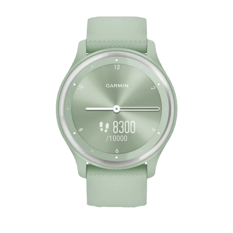 Garmin Vívomove Sport Cool Mint Case and Silicone Band with Silver Accents (Garmin Certified Refurbished) by Garmin