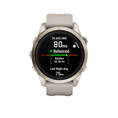 Garmin Epix Pro (Gen 2), 42 mm Sapphire Edition Soft Gold with Light Sand Band (010-02802-10) by Garmin