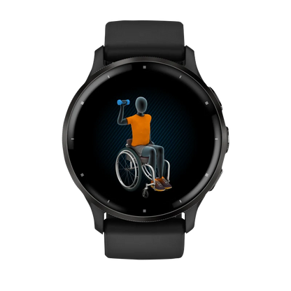 Garmin Venu 3, 45 mm Slate Stainless Steel Bezel with Black Case and Silicone Band (010-02784-01) by Garmin