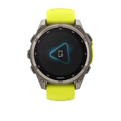 Garmin Fenix 8, 51 mm Solar Sapphire, Titanium with Amp Yellow/Graphite Silicone Band (010-02907-20) by Garmin