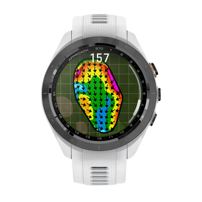 Garmin Approach S70, 42 mm Black/Peach Ceramic Bezel with White Silicone Band (010-02746-00) by Garmin