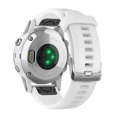 Garmin Fenix 5S Plus Sapphire White w/ Carrara White Band (010-01987-00) by Garmin