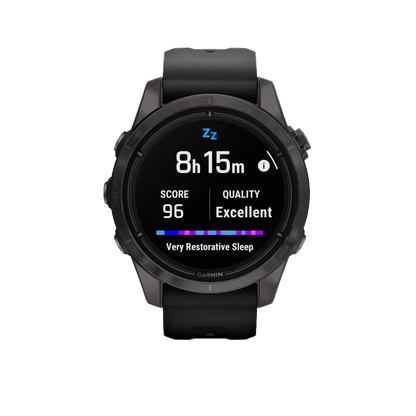 Garmin Epix Pro (Gen 2), 42 mm Sapphire Edition Carbon Gray DLC Titanium with Black Band (010-02802-14) by Garmin