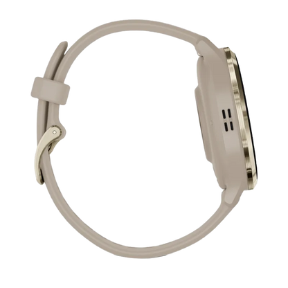 Garmin Venu 3S, 41 mm Soft Gold Stainless Steel Bezel with French Gray Case and Silicone Band (010-02785-02) by Garmin