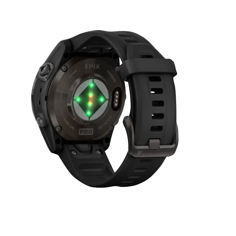 Garmin Epix Pro (Gen 2), 42 mm Sapphire Edition Carbon Gray DLC Titanium with Black Band (010-02802-14) by Garmin