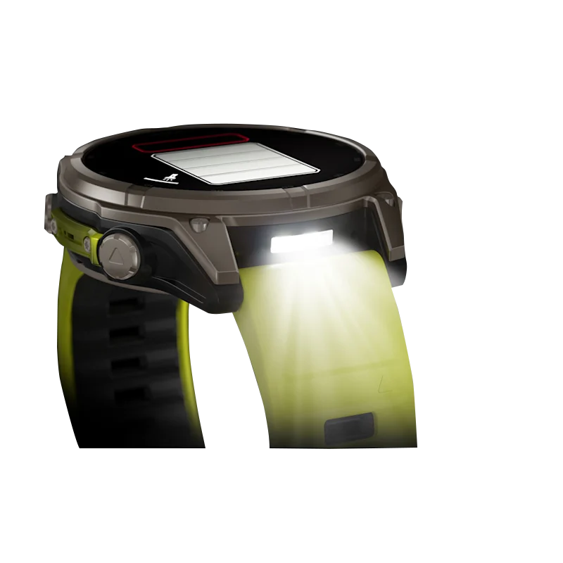 Garmin Fenix 8, 51 mm Solar Sapphire, Titanium with Amp Yellow/Graphite Silicone Band (010-02907-20) by Garmin