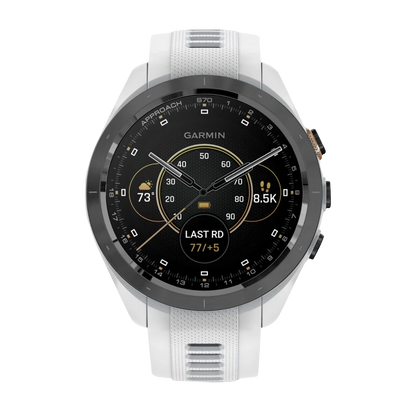 Garmin Approach S70, 42 mm Black/Peach Ceramic Bezel with White Silicone Band (010-02746-00) by Garmin