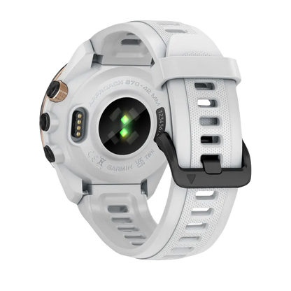 Garmin Approach S70, 42 mm Black/Peach Ceramic Bezel with White Silicone Band (010-02746-00) by Garmin