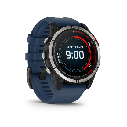Garmin Quatix 7X Solar marine GPS smartwatch with blue strap, certified refurbished.