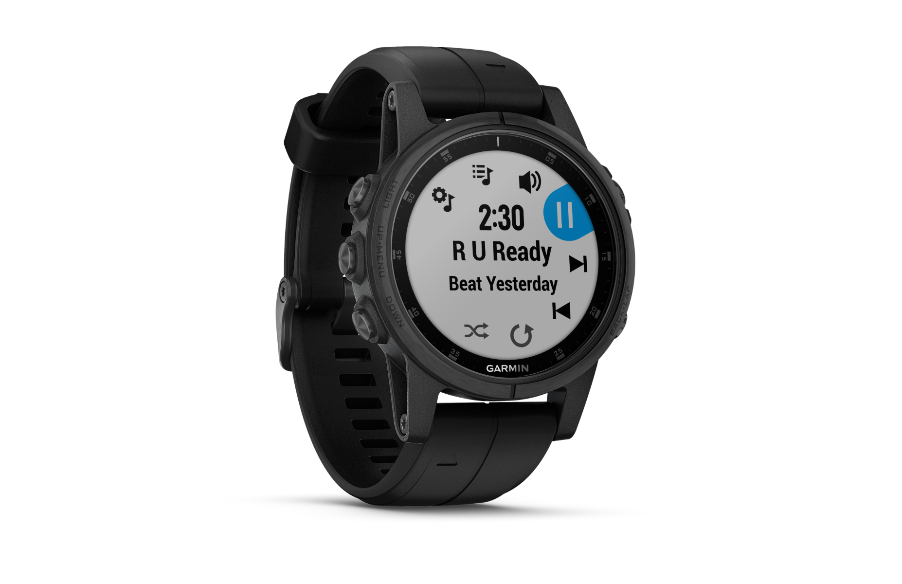 Garmin Fenix 5S Plus Sapphire Black w/ Black Band (010-01987-02) by Garmin
