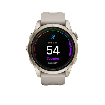 Garmin Epix Pro (Gen 2), 42 mm Sapphire Edition Soft Gold with Light Sand Band (010-02802-10) by Garmin