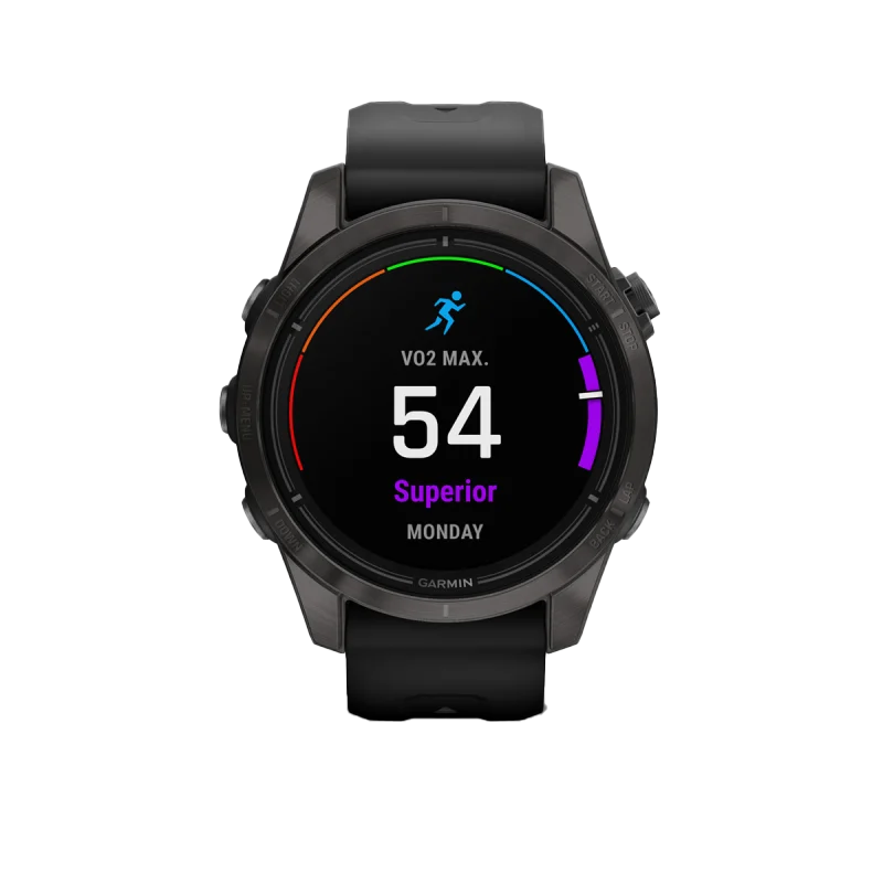 Garmin Epix Pro (Gen 2), 42 mm Sapphire Edition Carbon Gray DLC Titanium with Black Band (010-02802-14) by Garmin