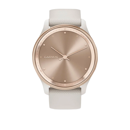 Garmin Vívomove Trend Peach Gold Stainless Steel Bezel with Ivory Case and Silicone Band (Garmin Certified Refurbished) by Garmin