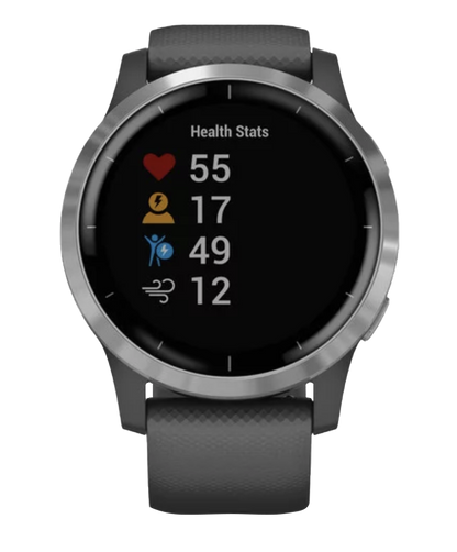Garmin Vivoactive 4 - Silver with Shadow Gray Band (010-02174-01) by Garmin