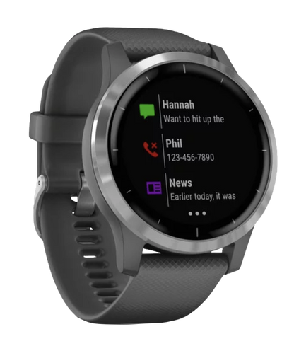 Garmin Vivoactive 4 - Silver with Shadow Gray Band (010-02174-01) by Garmin