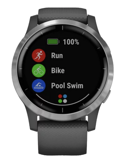 Garmin Vivoactive 4 - Silver with Shadow Gray Band (010-02174-01) by Garmin