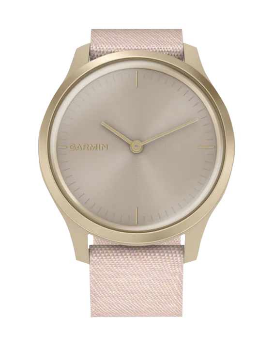 Garmin Vívomove Style - Light Gold Aluminum Case with Blush Pink Woven Nylon Band (010-02240-02) by Garmin