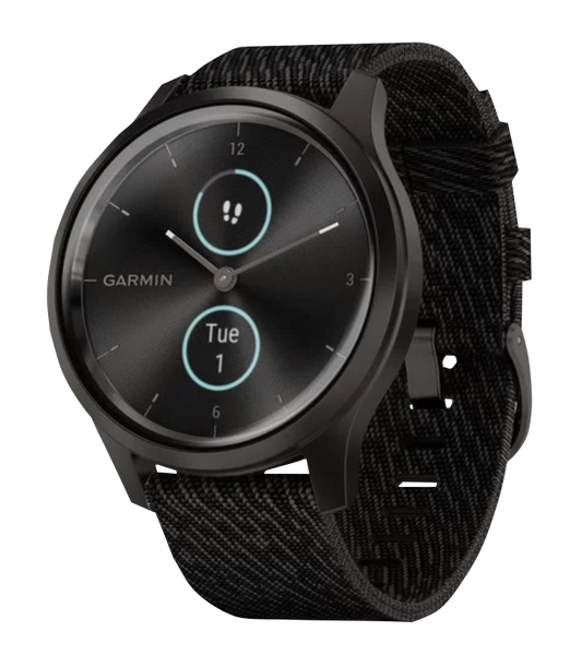 Garmin Vívomove Style - Graphite Aluminum with Black Pepper Woven Nylon Band (010-02240-03) by Garmin
