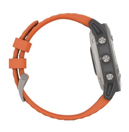Garmin Fenix 6 Sapphire Titanium with Ember Orange Band (010-02158-13) by Garmin