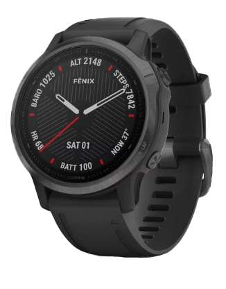 Garmin Fenix 6X Sapphire Carbon Gray DLC with Black Band (010-02157-10) by Garmin