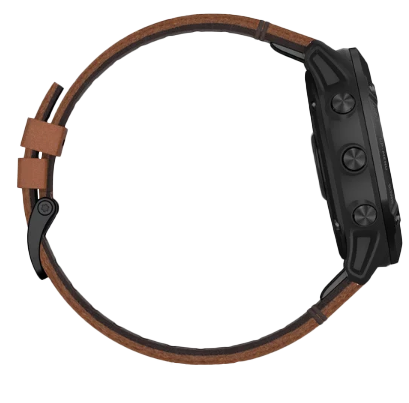 Garmin Fenix 6X Sapphire Black DCL with Chestnut Leather Band (010-02157-13) by Garmin