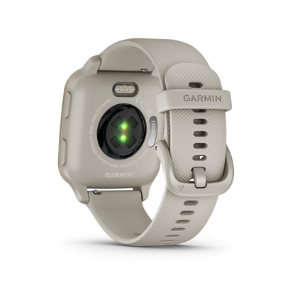 Garmin Venu Sq 2 Music, Cream Gold Aluminum Bezel with French Gray Case and Silicone Band (010-02700-02) by Garmin