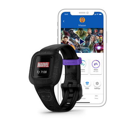 Garmin Vívofit jr. 3, reloj negro cósmico para niños (reacondicionado certificado por Garmin)