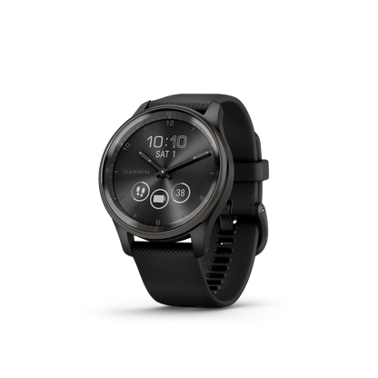 Garmin vivomove Trend, Slate Stainless Steel Bezel with Black Case and Silicone Band (010-02665-00) by Garmin