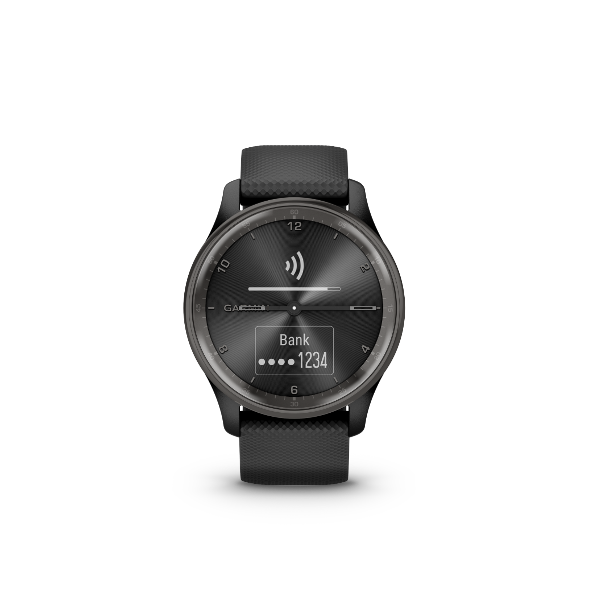 Garmin vivomove Trend, Slate Stainless Steel Bezel with Black Case and Silicone Band (010-02665-00) by Garmin