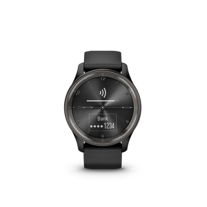 Garmin vivomove Trend, Slate Stainless Steel Bezel with Black Case and Silicone Band (010-02665-00) by Garmin