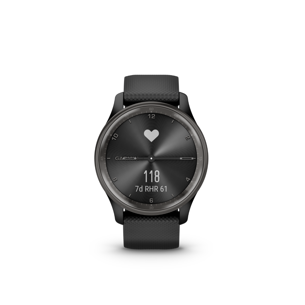 Garmin vivomove Trend, Slate Stainless Steel Bezel with Black Case and Silicone Band (010-02665-00) by Garmin