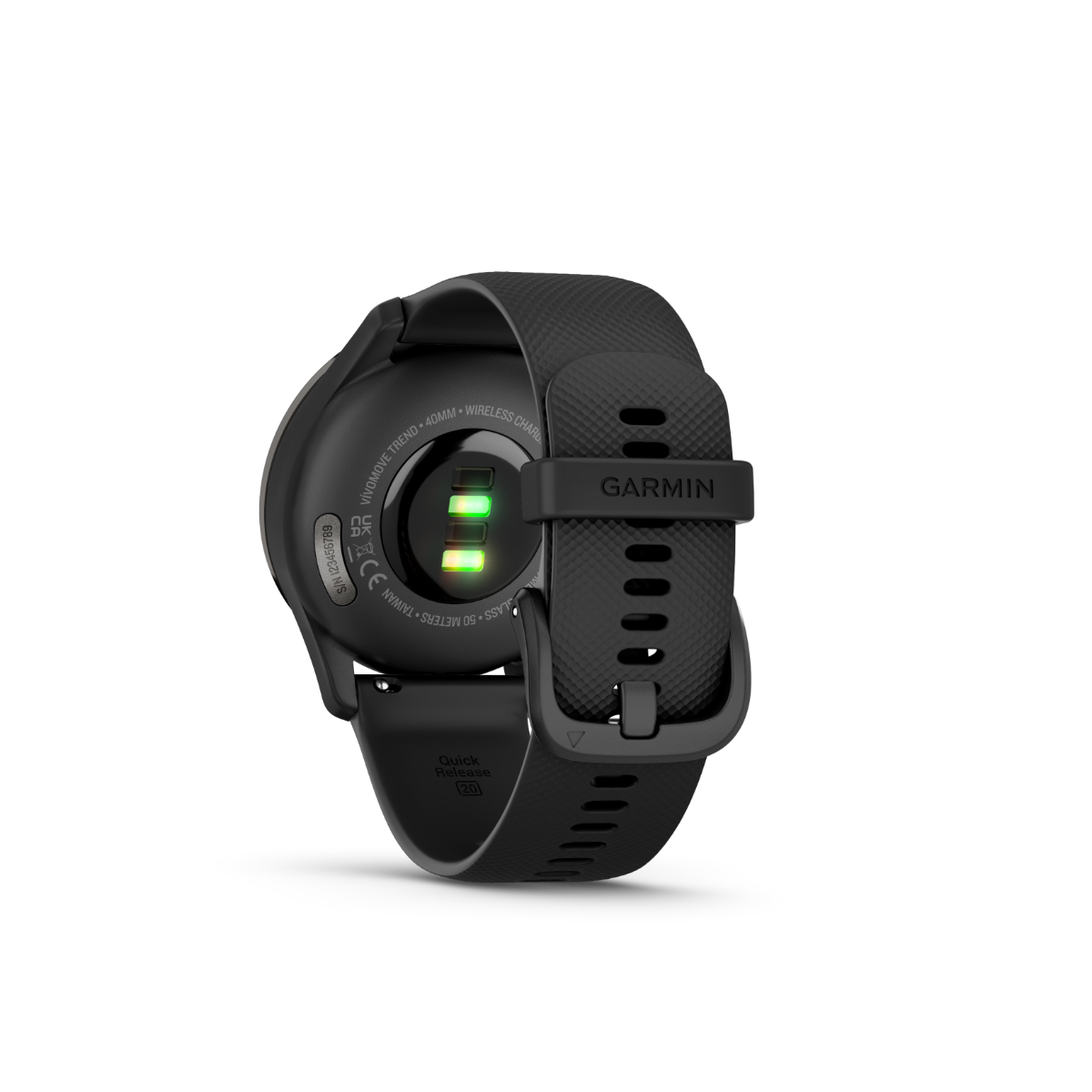 Garmin vivomove Trend, Slate Stainless Steel Bezel with Black Case and Silicone Band (010-02665-00) by Garmin