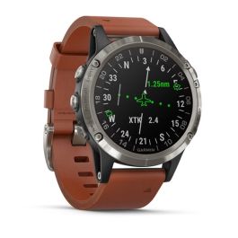 Garmin D2 Delta Aviator Watch with Brown Leather Band