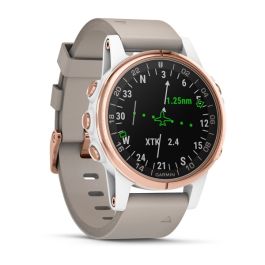 Garmin D2 Delta S Aviator Watch with Beige Leather Band