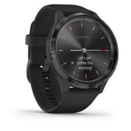 Garmin Vívomove 3 - Slate Stainless Steel Bezel with Black Silicone Band