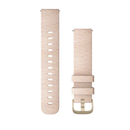Garmin Quick Release Bands (20 mm) Blush Pink Woven Nylon with Light Gold Hardware