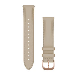 Garmin Quick Release Bands (20 mm) Light Sand Italian Leather w/ 18K Rose Gold PVD