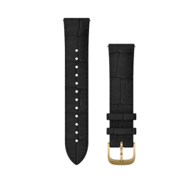 Garmin Quick Release Bands (20 mm) Black Embossed Italian Leather w/ 24K Gold PVD 