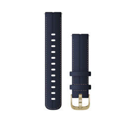 Garmin Quick Release Bands (18 mm) Navy Leather w/ Light Gold Hardware