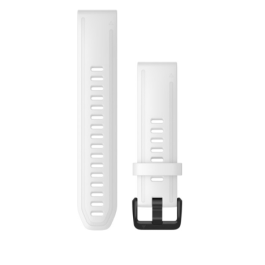 Garmin Quickfit 20 Watch Band White Silicone with Black Hardware 