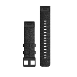Garmin Quickfit 20 Watch Band Heathered Black Nylon with Black Hardware 
