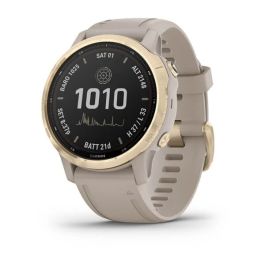 Garmin Fenix 6S Pro Solar - Light Gold with Light Sand Band