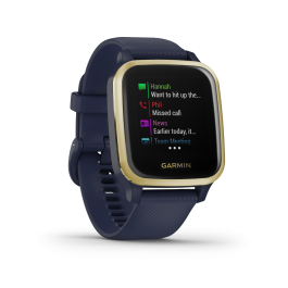 Garmin Venu Sq – Music Edition GPS Smartwatch Navy with Light Gold Bezel
