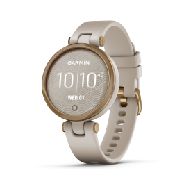 Garmin Lily - Sport Edition, Cream Gold Bezel w/ White Case and Silicone Band