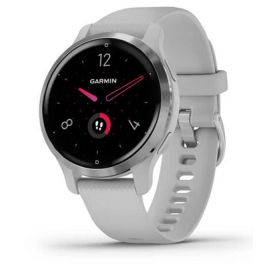 Garmin Venu 2S - Silver Stainless Steel Bezel with Mist Gray Case and Silicone Band 