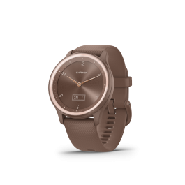 Garmin Cocoa Case and Silicone Band with Peach Gold Accents