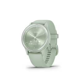 Garmin Vivomove Sport Cool Mint Case and Silicone Band with Silver Accents
